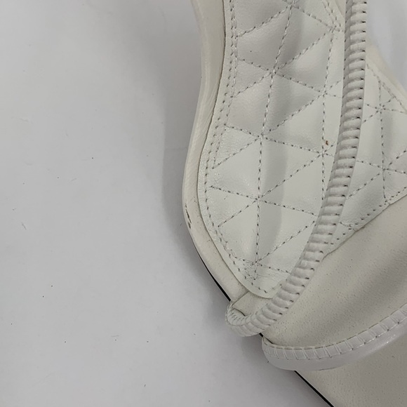 Schutz Gaiah ankle strappy sandal shoe stiletto heel white leather new 8.5 - Picture 7 of 8